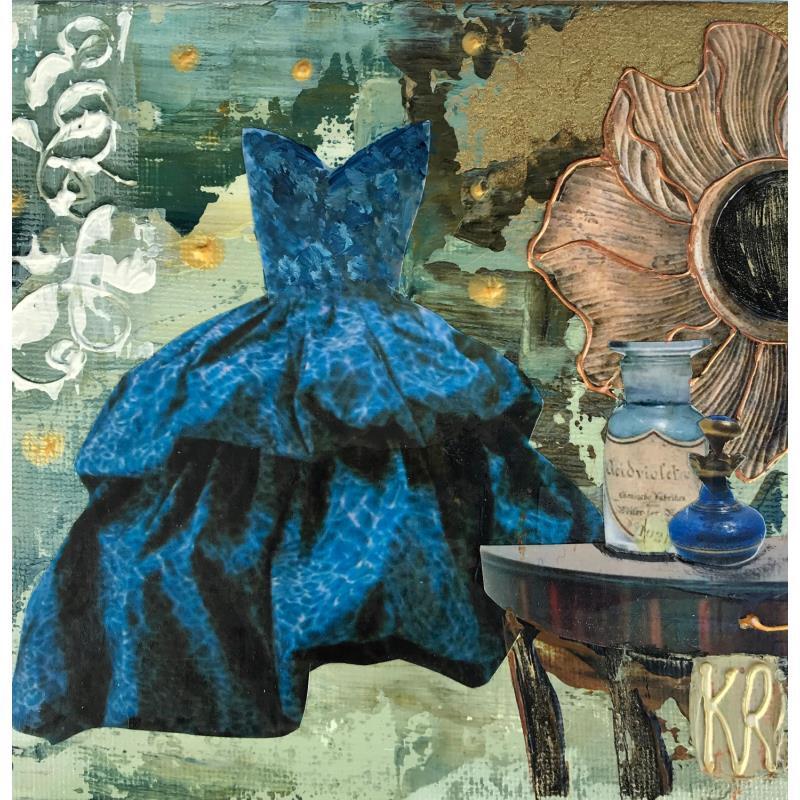 Gemälde Blueberry von Romanelli Karine | Gemälde Figurativ Collage Stillleben