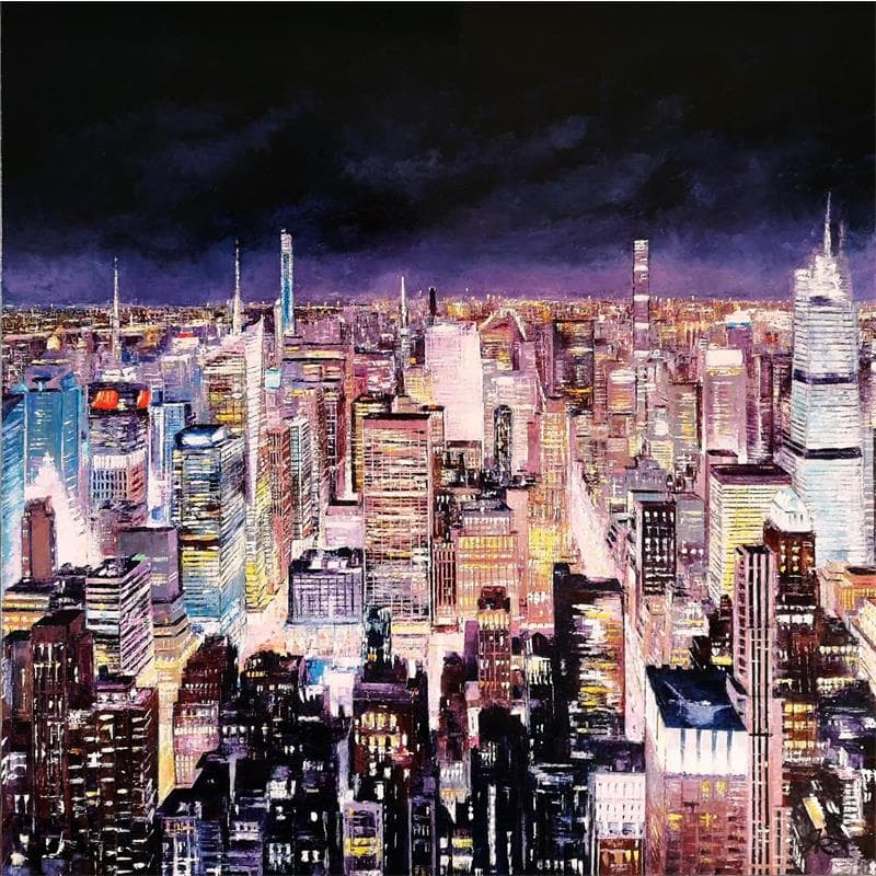 Painting NY Ten by Rigaux Régis | Painting Figurative Oil Urban