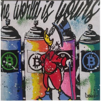 Painting Picsou loves Bitcoins by Cornée Patrick | Painting Pop-art Pop icons