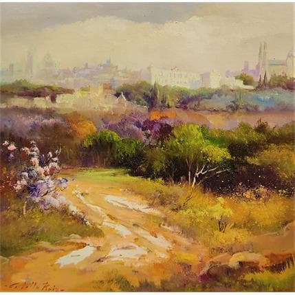 Painting Vista de madrid by Cabello Ruiz Jose | Painting Figurative Oil Landscapes