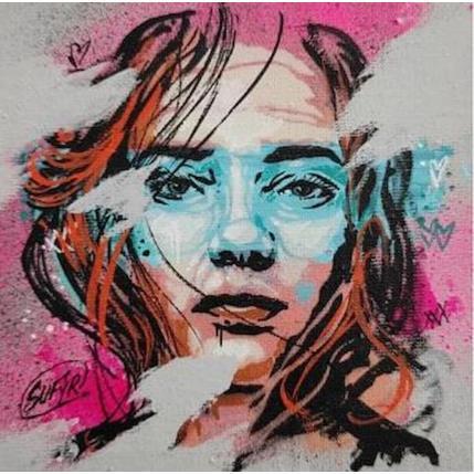 Painting Le regard de sophia by Sufyr | Painting Pop-art Graffiti Pop icons, Portrait