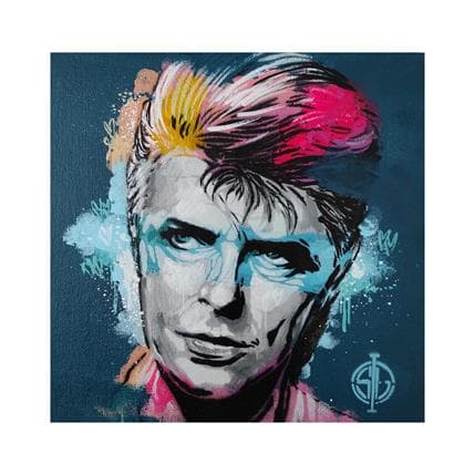 Painting Bowie by Sufyr | Painting Figurative Mixed Pop icons, Portrait