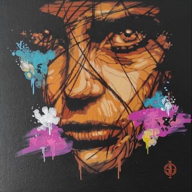 Painting Le regard de perseverance by Sufyr | Painting Figurative Graffiti Portrait