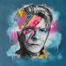 Gemälde David Bowie von Sufyr | Gemälde Figurativ Porträt Pop-Ikonen Graffiti