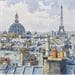 Gemälde Paris, les toits von Decoudun Jean charles | Gemälde Figurativ Urban Aquarell