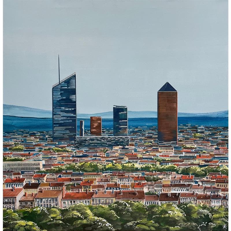 Painting Lyon Part Dieu. A chacun sa mer by Touras Sophie-Kim  | Painting Figurative Urban