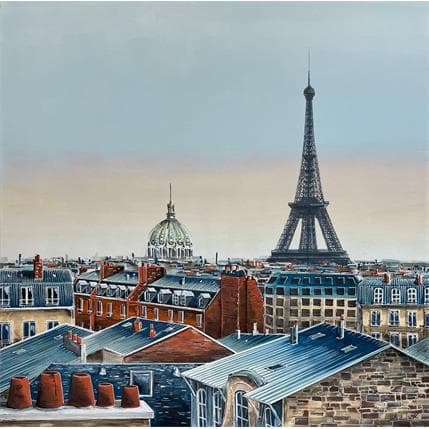 Painting Au crépuscule de Paris by Touras Sophie-Kim  | Painting Figurative Urban