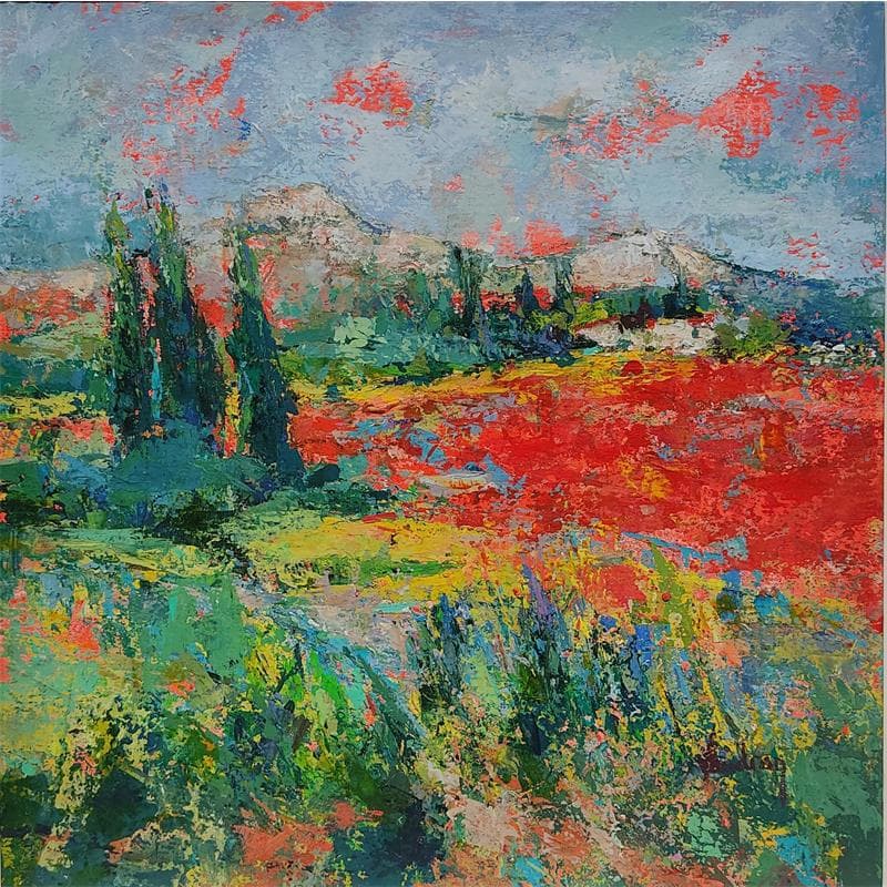 Painting Un été en Provence by Vaudron | Painting Figurative Mixed Landscapes