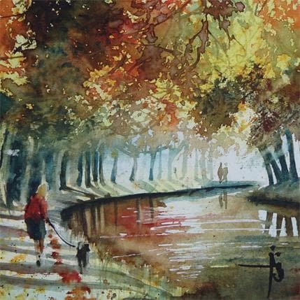 Peinture Découverte du canal par Abbatucci Violaine | Tableau Figuratif Aquarelle Paysages, scènes de vie