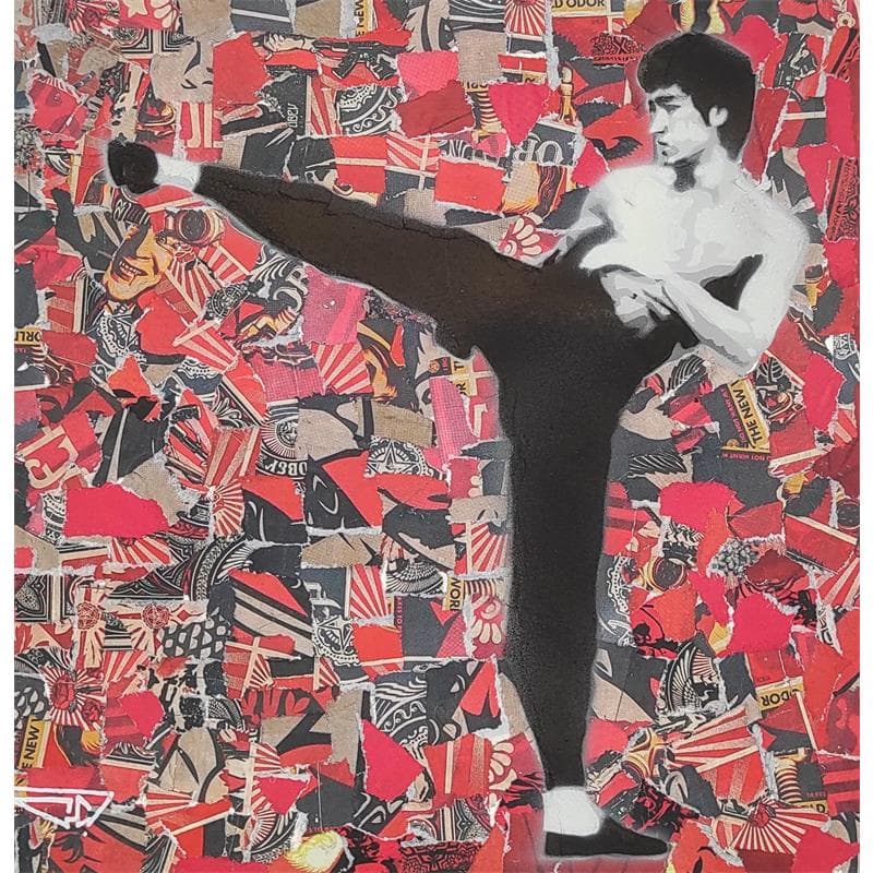 Painting Bruce Lee by G. Carta | Painting Street art Acrylic, Graffiti Pop icons, Portrait