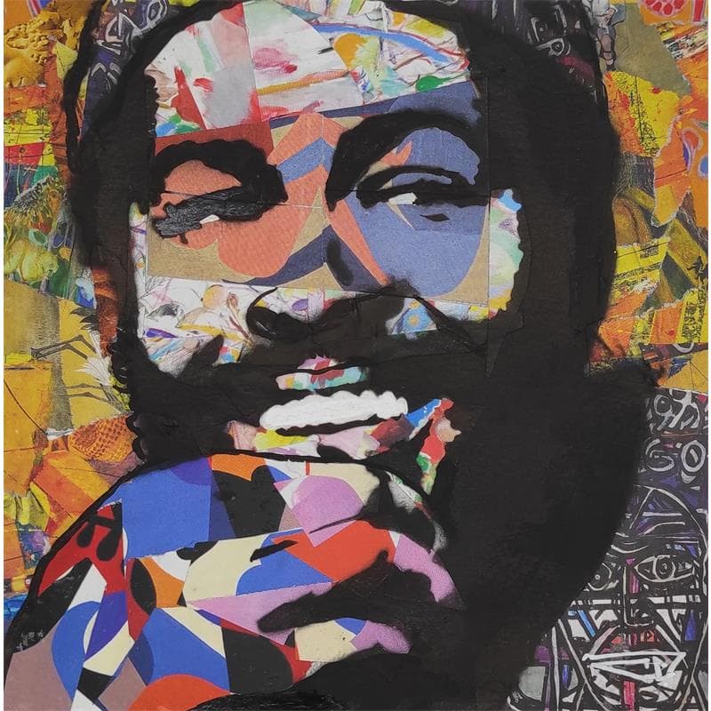 Painting Marvin Gaye  by G. Carta | Painting Street art Mixed Portrait
