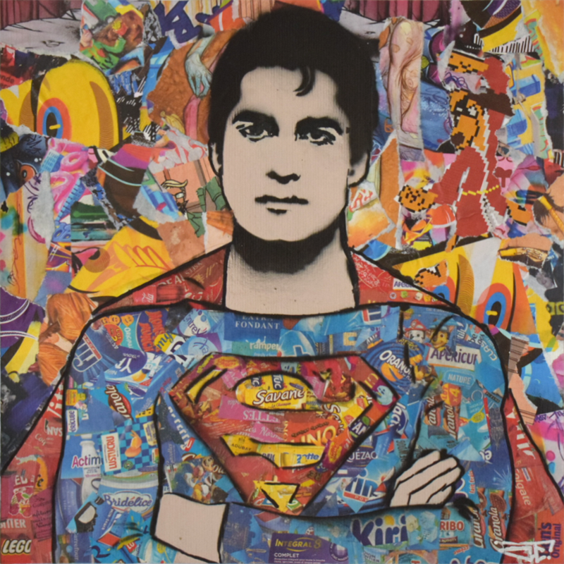 Painting Superman by G. Carta | Painting Street art Mixed Portrait