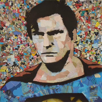 Painting Angry Superman by G. Carta | Painting Street art Acrylic, Graffiti Portrait