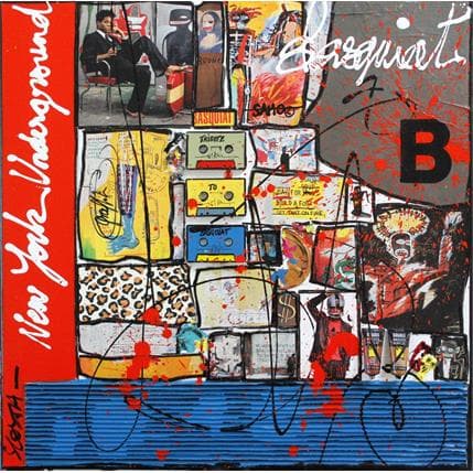 Gemälde B comme Basquiat von Costa Sophie | Gemälde Street-Art Mischtechnik