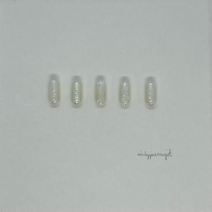 Peinture white pills par Marjot Emily Jane  | Tableau Matiérisme Minimaliste