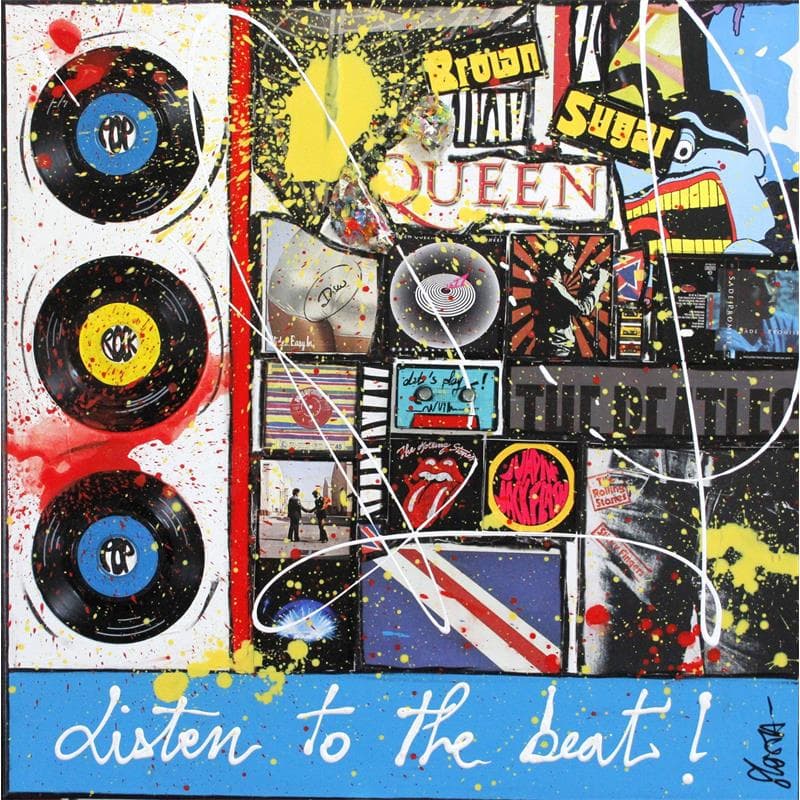 Painting Listen to the beat by Costa Sophie | Painting Pop art Mixed Pop icons