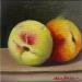 Painting Two peaches by Chico Souza | Painting Figurative Still-life Oil
