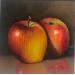 Painting Fuji apple by Chico Souza | Painting Figurative Still-life Oil