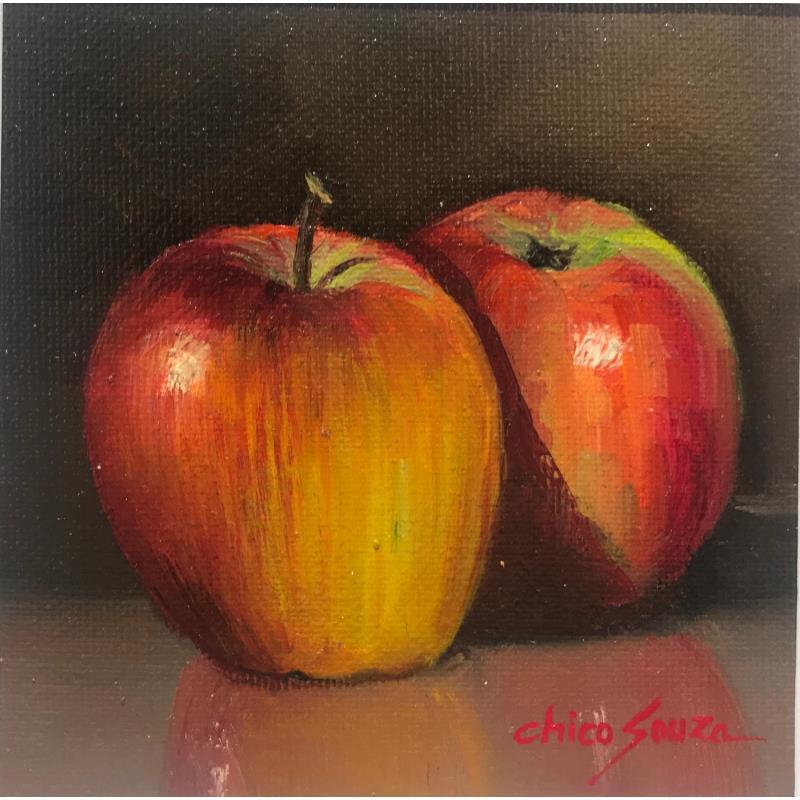 Gemälde Fuji apple von Chico Souza | Gemälde Figurativ Stillleben Öl