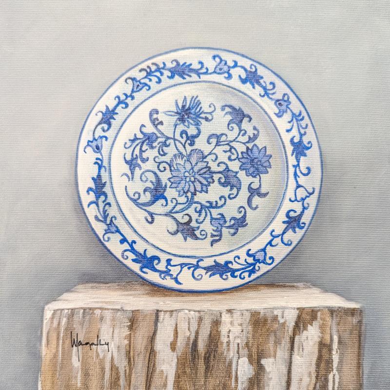 Painting Delft Plate  by Gouveia Magaly  | Painting Realism Oil Still-life