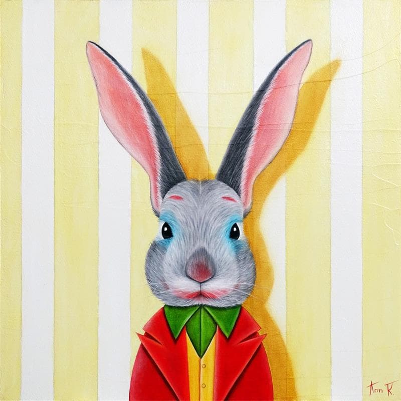 Painting Le Joker by Ann R | Painting Naive art Animals Oil