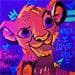 Peinture Simba par Kedarone | Tableau Street Art Mixte icones Pop