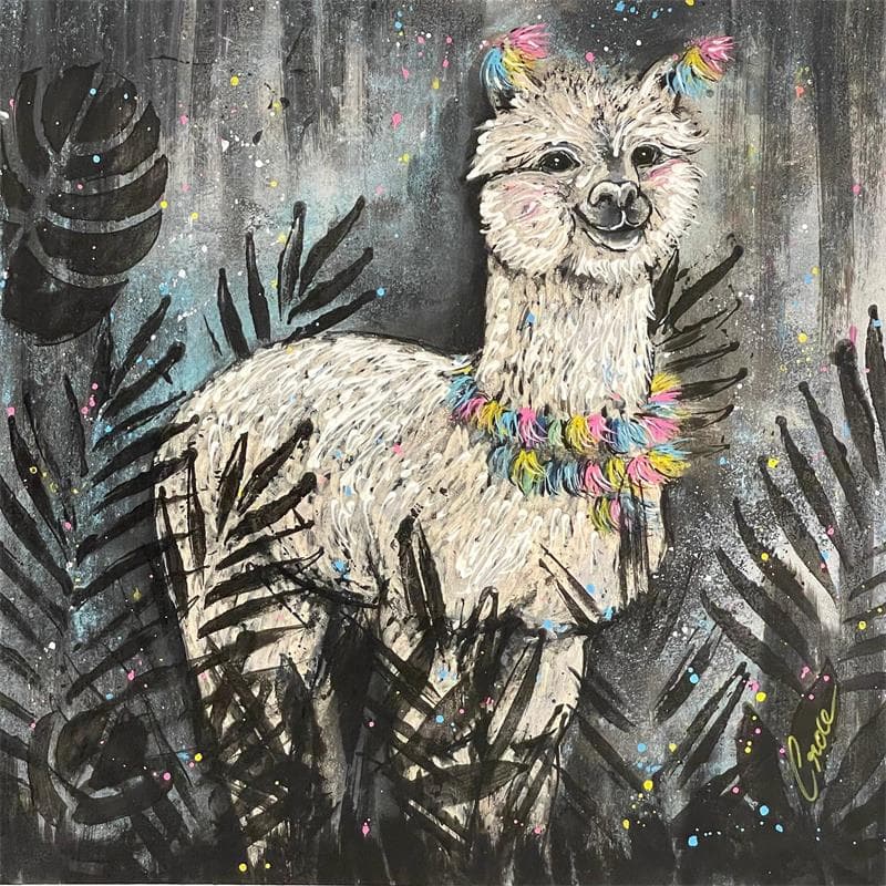 Painting Magic lama by Croce | Painting Acrylic