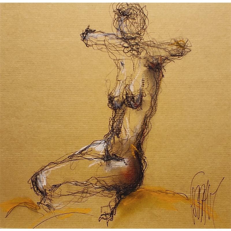 Painting Géraldine by Sahuc François | Painting Figurative Nude Acrylic