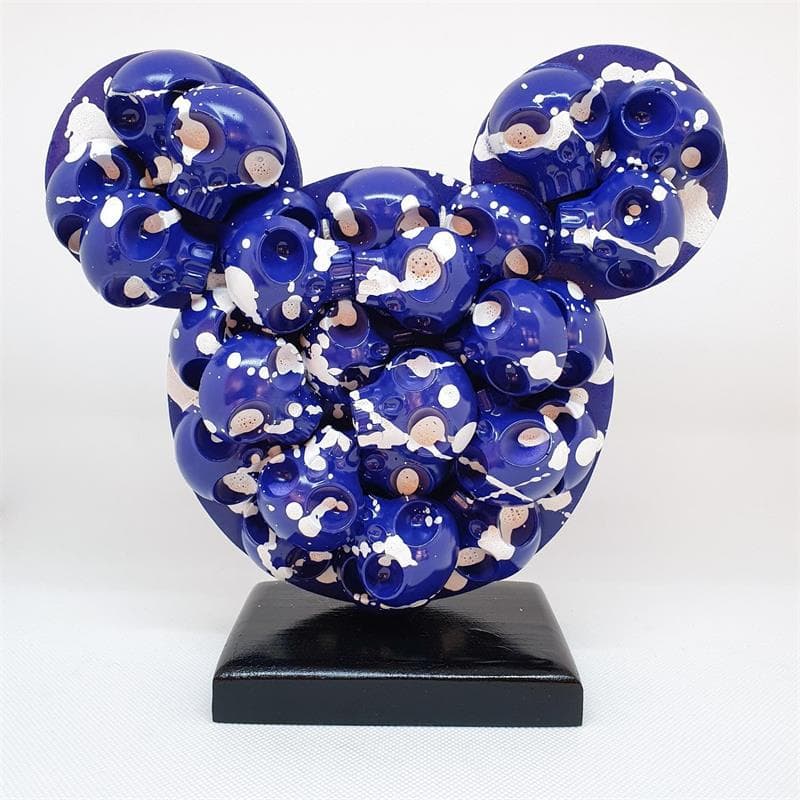 Sculpture MickeysSkulls bleu/blanc by VL | Sculpture Pop art Mixed Pop icons