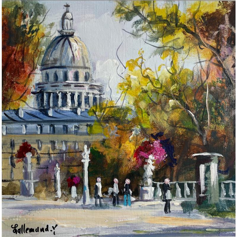Painting Jardin du Luxembourg by Lallemand Yves | Painting Figurative Urban Acrylic
