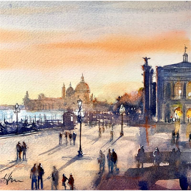 Gemälde Venice evening von Jones Henry | Gemälde Aquarell