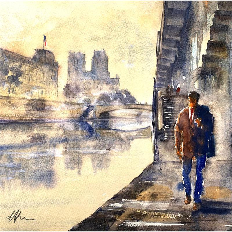 Painting Une Promenade au Travail  by Jones Henry | Painting  Watercolor
