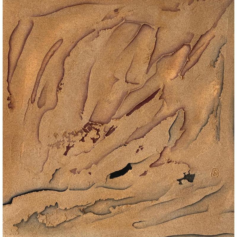 Gemälde Carré Lumière V  von CMalou | Gemälde Materialismus Sand