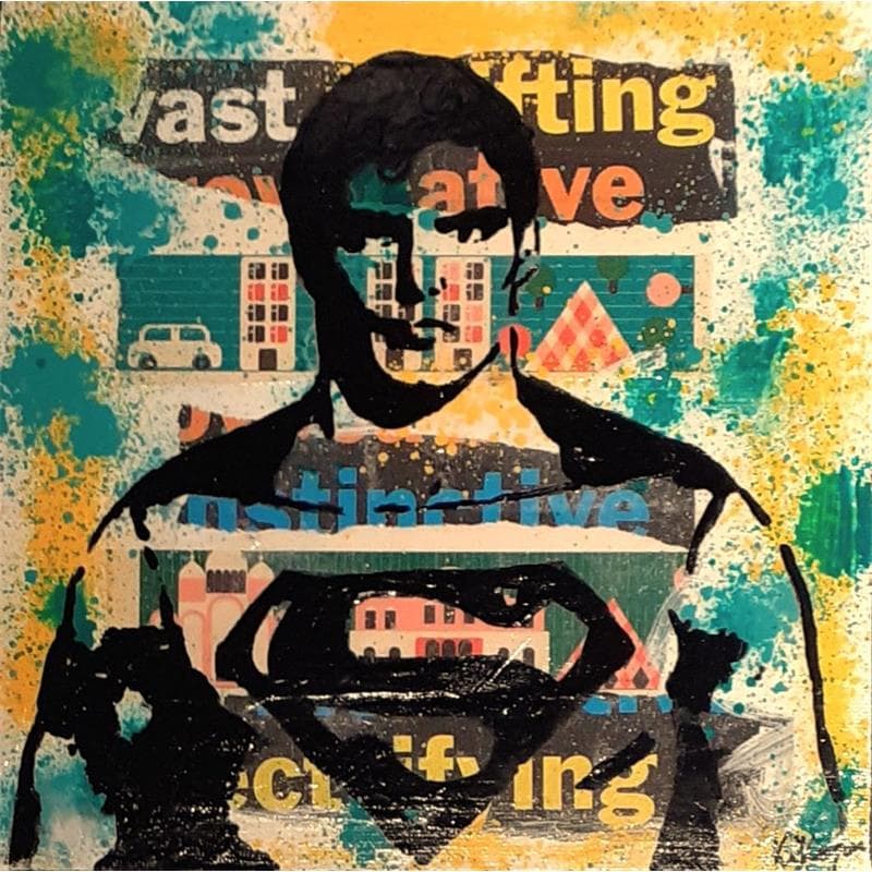 Painting Super man by Kikayou | Painting Pop-art Graffiti Pop icons, Portrait