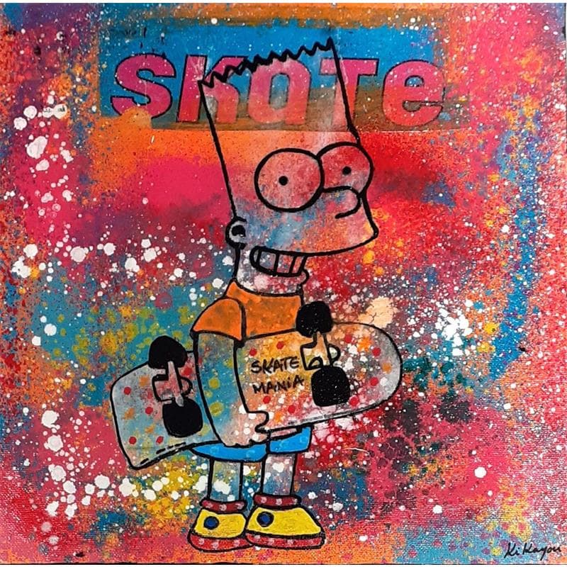 Painting Bart skate by Kikayou | Painting Street art Graffiti Portrait