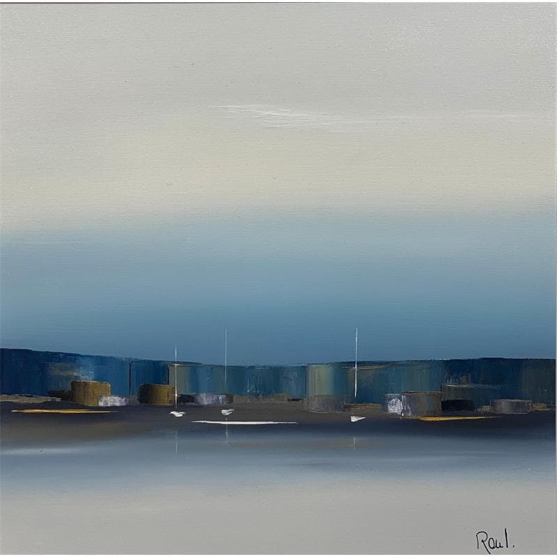 Painting Rivage 22 by Roussel Marie-Ange et Fanny | Painting Figurative Landscapes Marine Oil