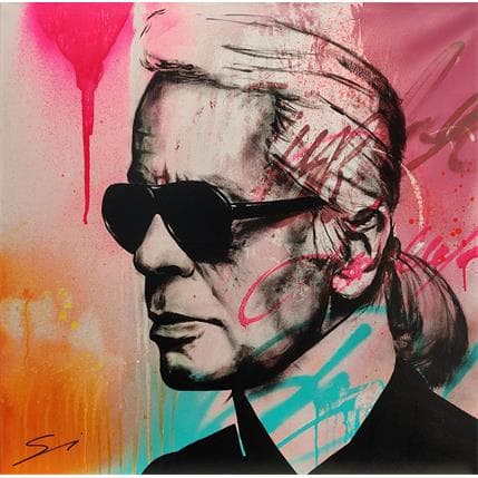 Peinture Karl par Mestres Sergi | Tableau Pop Art Graffiti, Mixte icones Pop