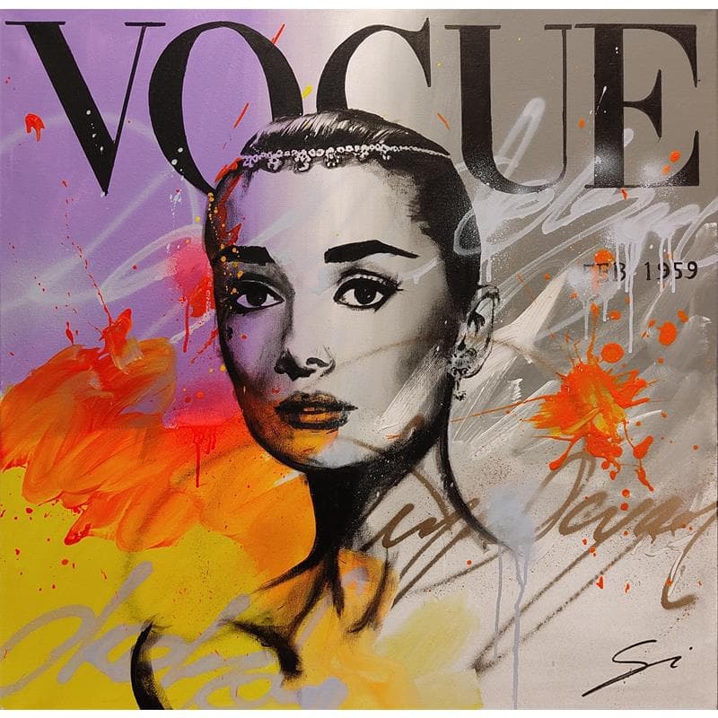 Peinture Audrey par Mestres Sergi | Tableau Pop Art Graffiti Mixte icones Pop