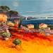 Painting Riviera en été, côte française by Corbière Liisa | Painting Figurative Oil Landscapes