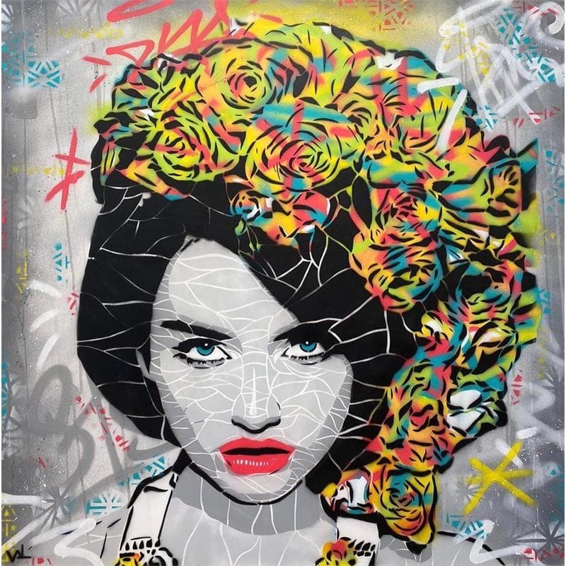 Painting Sans titre by Lenud Valérian  | Painting Street art Graffiti Pop icons, Portrait