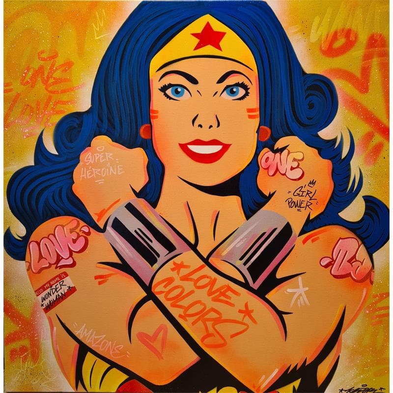 Painting Wonder woman by Kedarone | Painting Pop art Mixed Pop icons