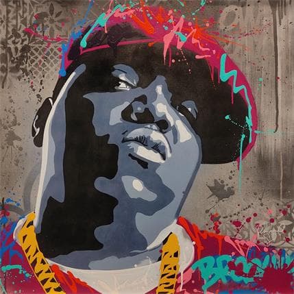 Painting Biggie by Dashone | Painting Street art Mixed Pop icons, Portrait
