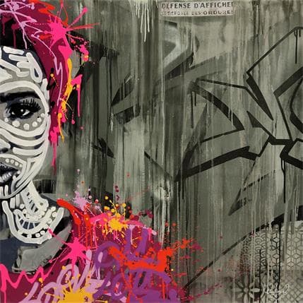 Gemälde Afri von Dashone | Gemälde Street-Art Graffiti Porträt