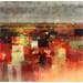 Peinture Red landscape par Bonetti | Tableau Abstrait Mixte minimaliste