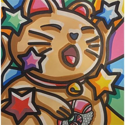 Painting Même un lucky cat peut se faire sushi... by Fifel | Painting Street art Mixed Animals, Pop icons