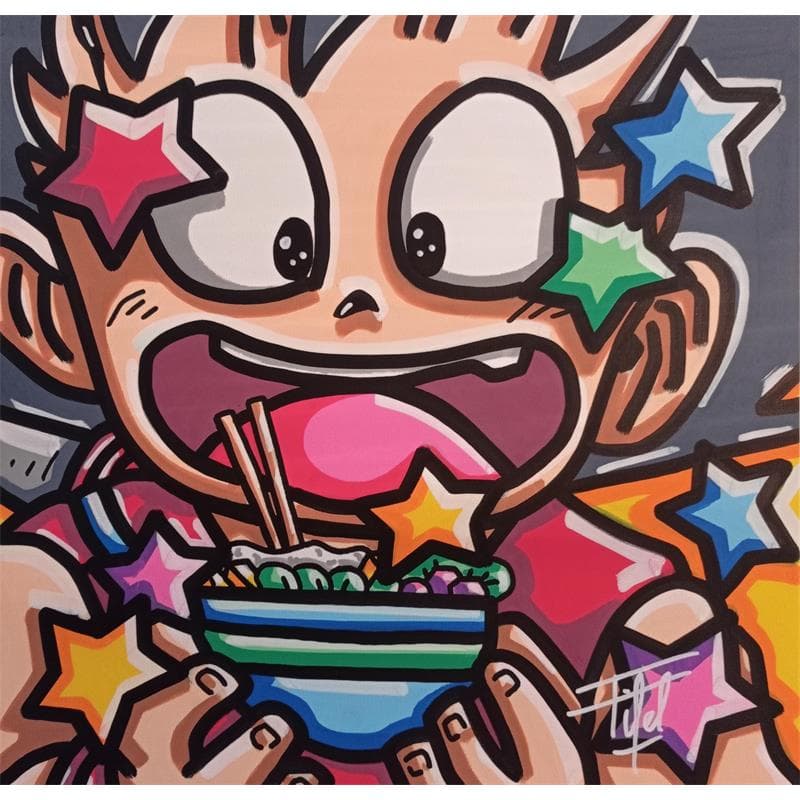 Painting Dragon Bowl by Fifel | Painting Street art Mixed Pop icons