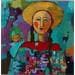 Painting AVEC MA MERE by Sundblad Silvina | Painting Figurative Life style Oil Acrylic