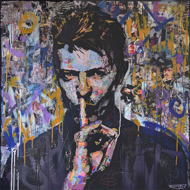 Painting BOWIE by G. Carta | Painting Pop art Mixed Pop icons