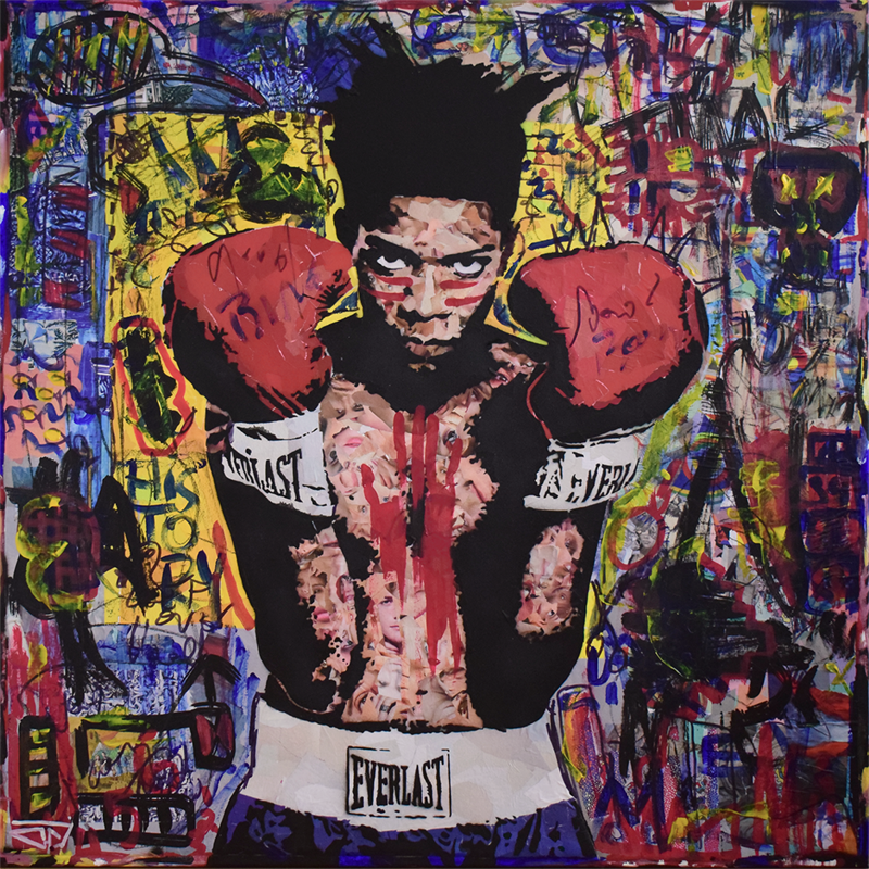 Painting BASQUIAT by G. Carta | Painting Street art Mixed Pop icons