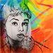 Peinture Audrey par Luma | Tableau Pop-art Icones Pop Acrylique